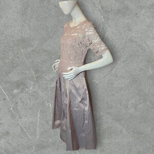 Blush ADRIANNA PAPELL Tea Length Mother of the Bride Formal sz 12